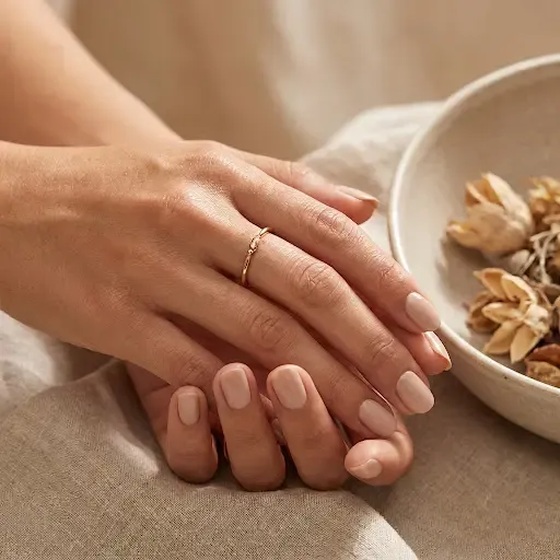 Primer plano de una manicura natural perfecta