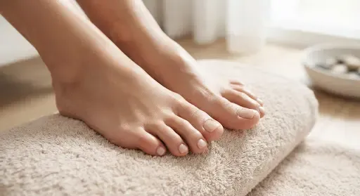 Acabado de manicura con tonos tierra